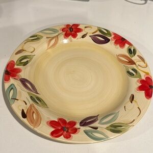 Pier 1 Laurina Ceramic Cream Florals Dinner Plate set of 10